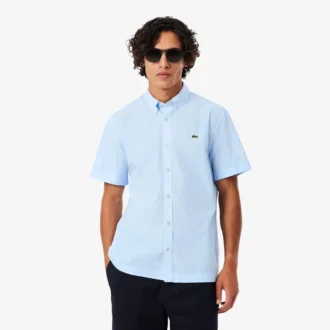 Poplin-skjorta med kort ärm och normal passform