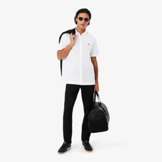 Poplin-skjorta med kort ärm och normal passform