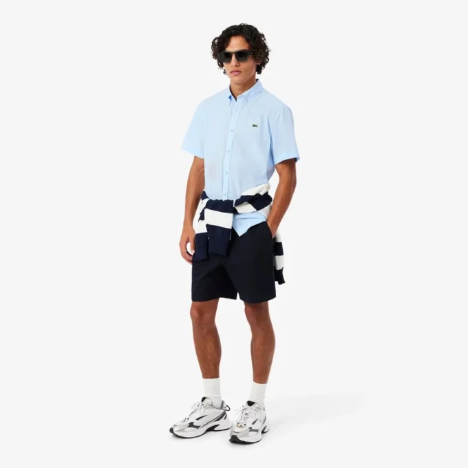 Poplin-skjorta med kort ärm och normal passform Poplin-skjorta med kort ärm och normal passform
