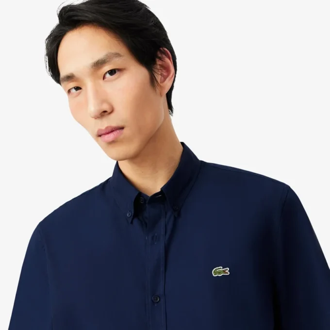 Poplin-skjorta med kort ärm och normal passform Poplin-skjorta med kort ärm och normal passform