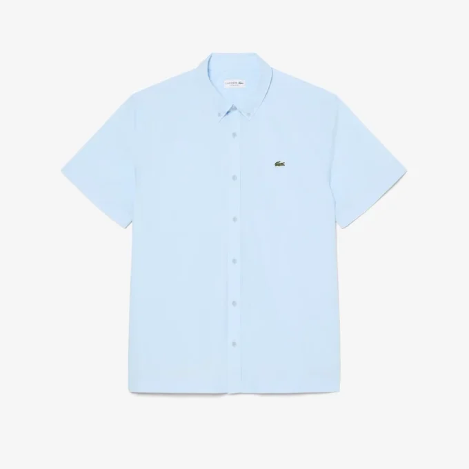 Poplin-skjorta med kort ärm och normal passform Poplin-skjorta med kort ärm och normal passform