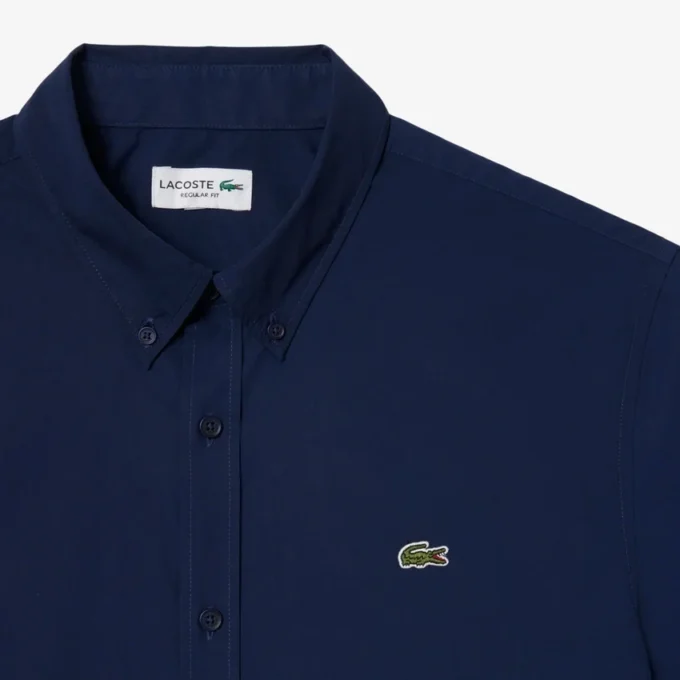 Poplin-skjorta med kort ärm och normal passform Poplin-skjorta med kort ärm och normal passform