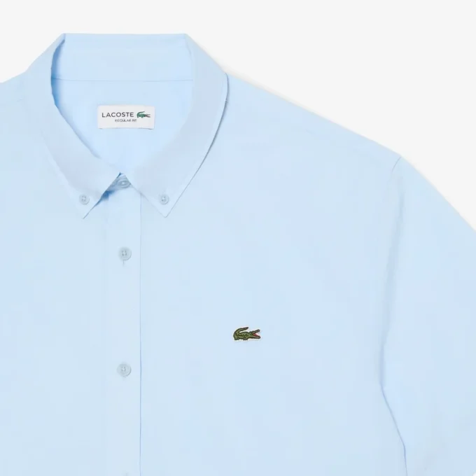 Poplin-skjorta med kort ärm och normal passform Poplin-skjorta med kort ärm och normal passform