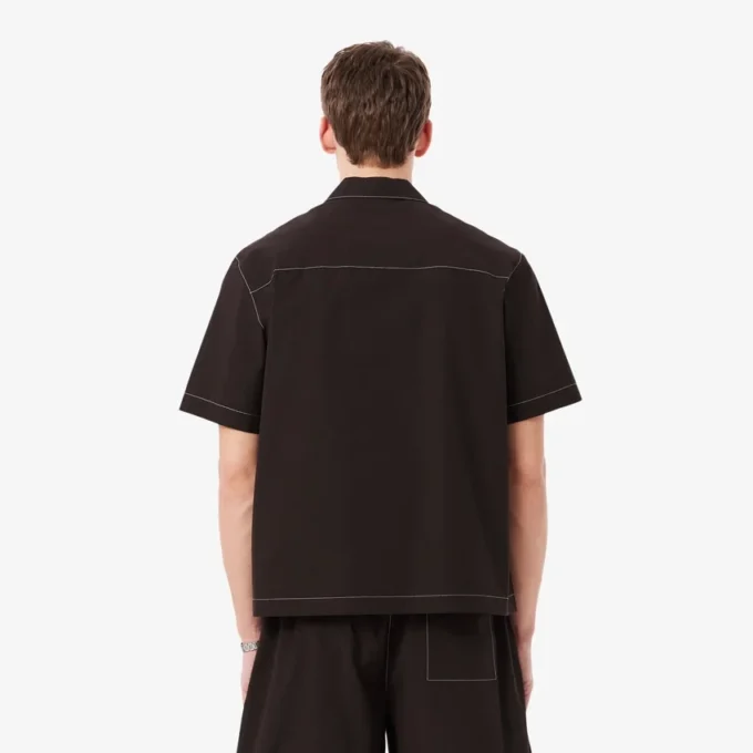 Poplin-skjorta med korta ärmar och avslappnad passform Poplin-skjorta med korta ärmar och avslappnad passform