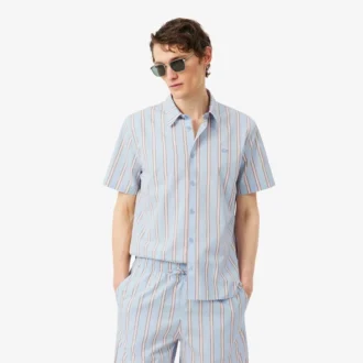 Poplin-skjorta med ränder i regular fit