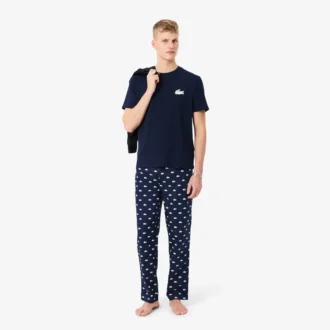 Pyjamas i bomull med krokodiltryck