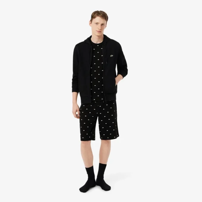 Pyjamas i tryckt bomull för herr