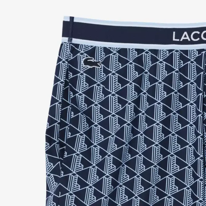 Pyjamasbyxor i poplin med monogram för herr