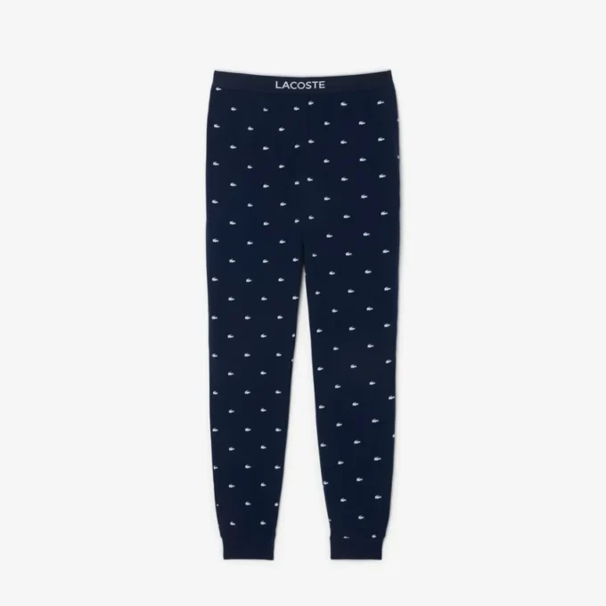 Pyjamasbyxor i tryckt bomull för herr