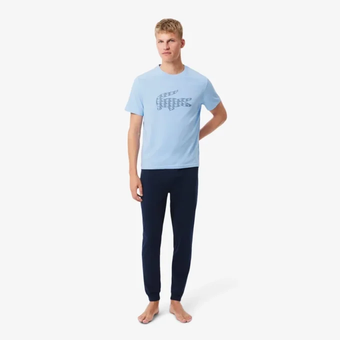 Pyjamaset i jersey med monogram för herr