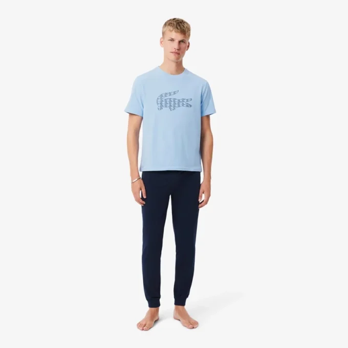 Pyjamaset i jersey med monogram för herr