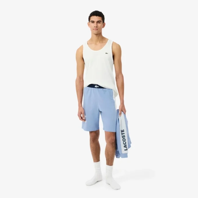 Raka fleece-shorts för hemmet