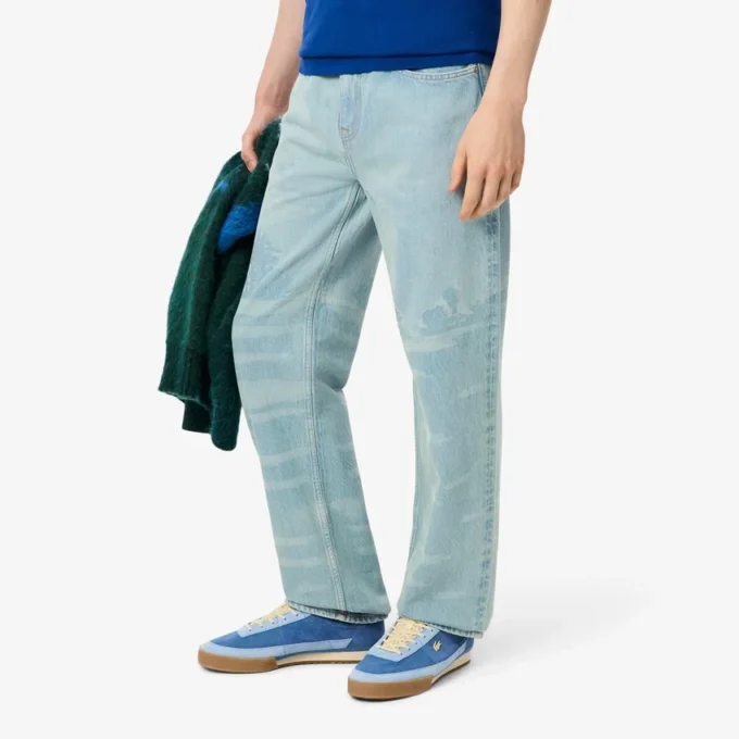 Raka jeans för herr med landskapsmotiv Raka jeans för herr med landskapsmotiv