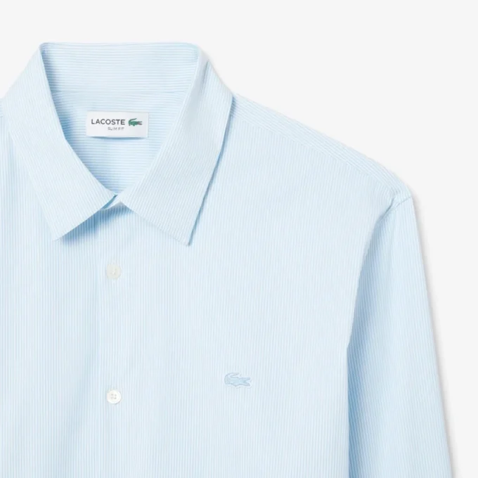 Randig stretchskjorta med knappar i slim fit för herr Randig stretchskjorta med knappar i slim fit för herr
