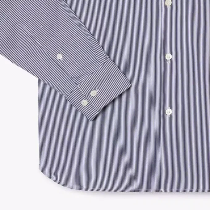 Randig stretchskjorta med knappar i slim fit för herr Randig stretchskjorta med knappar i slim fit för herr