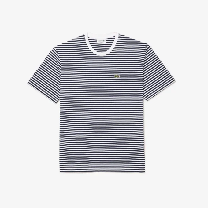 Randig T-shirt i tjock bomull för herr Randig T-shirt i tjock bomull för herr