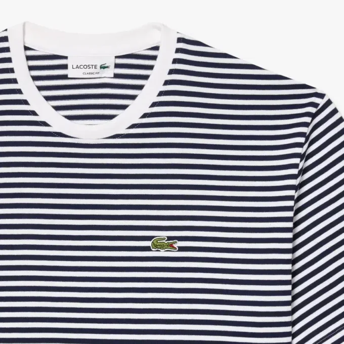 Randig T-shirt i tjock bomull för herr Randig T-shirt i tjock bomull för herr