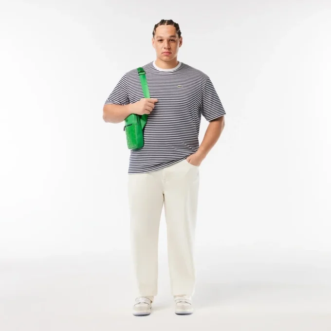 Randig T-shirt i tjock bomull för herr Randig T-shirt i tjock bomull för herr