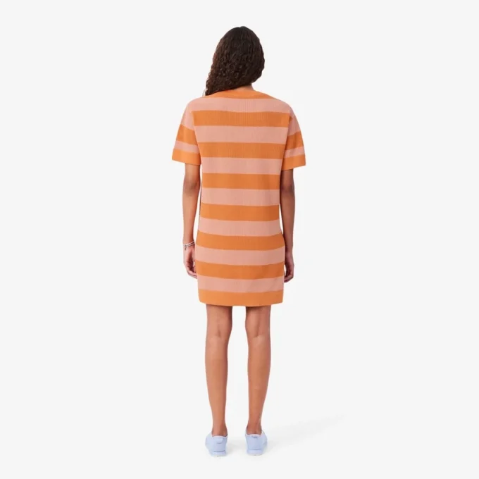 Randig T-shirtklänning i mesh