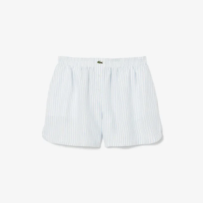 Randiga linnebyxor med avslappnad passform för dam Randiga linnebyxor med avslappnad passform för dam