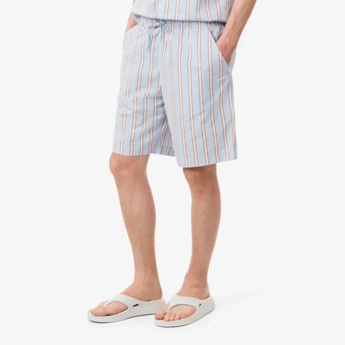 Randiga shorts i bomullspoplin