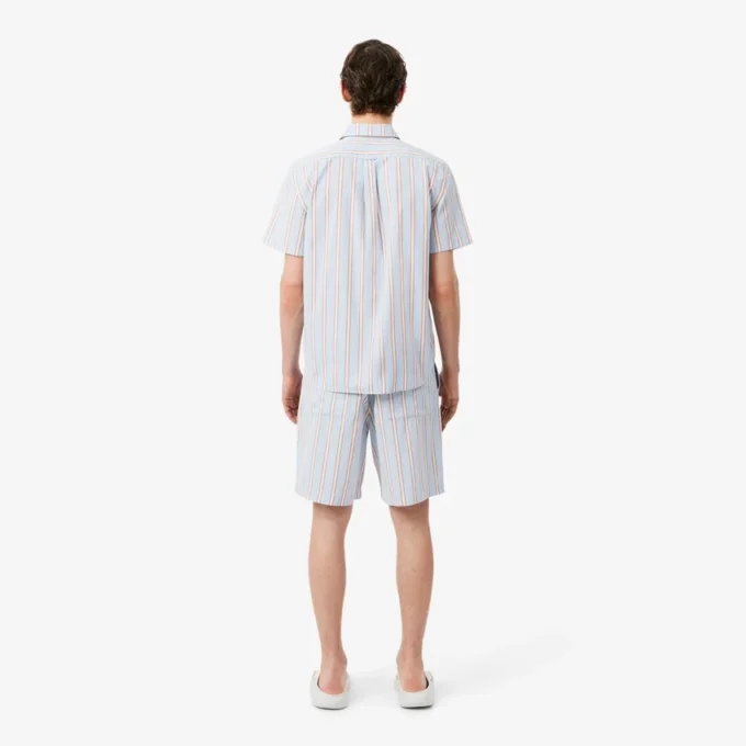 Randiga shorts i bomullspoplin