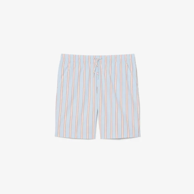 Randiga shorts i bomullspoplin