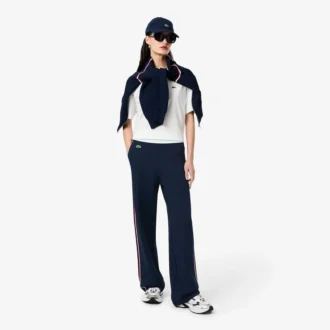 Randiga sweatpants med utsvängda ben för dam