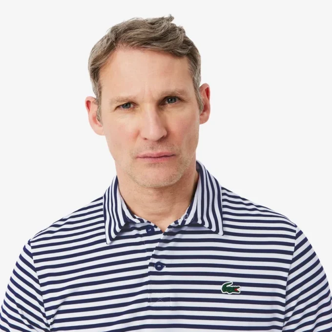 Regular Fit Ultra Dry Striped Golf Pikétröja Regular Fit Ultra Dry Striped Golf Pikétröja