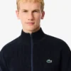 Ribbad golftröja med dragkedja för herr Ribbad golftröja med dragkedja för herr