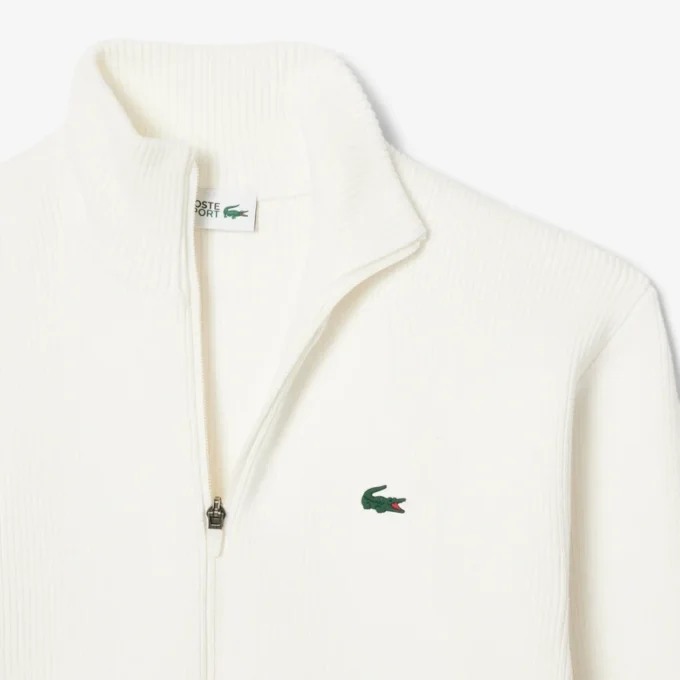 Ribbad golftröja med dragkedja för herr Ribbad golftröja med dragkedja för herr