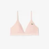 Ribbad triangel-bralette i bomull