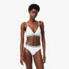 Ribbad triangel-bralette i bomull