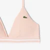 Ribbad triangel-bralette i bomull