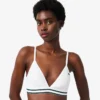 Ribbad triangel-bralette i bomull