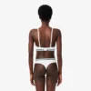 Ribbad triangel-bralette i bomull