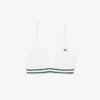 Ribbad triangel-bralette i bomull
