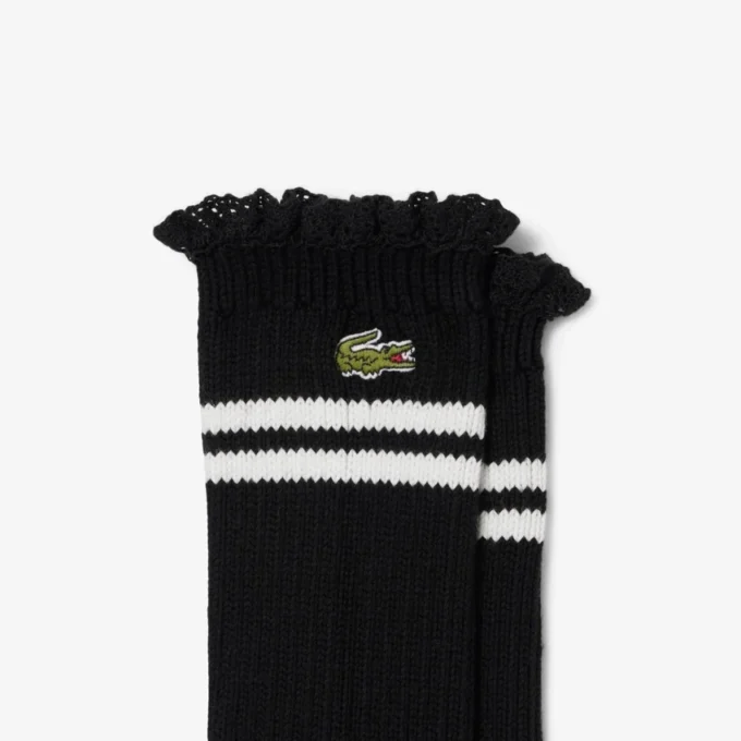 Ribbade strumpor med spetskant för dam Ribbade strumpor med spetskant för dam