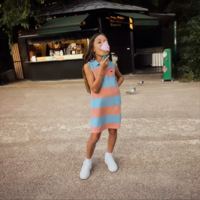 Ärmlös randig Petit Piqua-pikétröja Ärmlös randig Petit Piqua-pikétröja