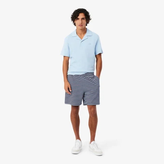 Räta, randiga bomullsshorts Räta, randiga bomullsshorts