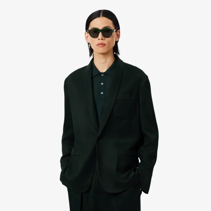 Runway-blazer i satin med sjalkrage Runway-blazer i satin med sjalkrage