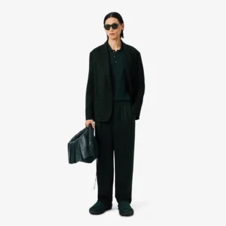 Runway-blazer i satin med sjalkrage