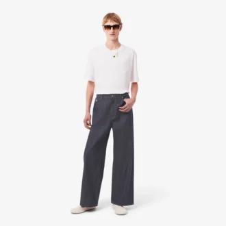 Runway-jeans med vid ben och selvedge för herr