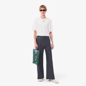 Runway-jeans med vid ben och selvedge för herr