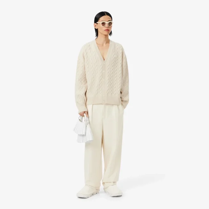 Runway kashmir-kofta med kabelstickning Runway kashmir-kofta med kabelstickning
