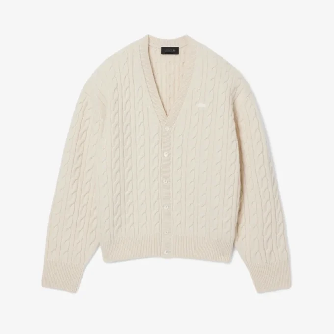 Runway kashmir-kofta med kabelstickning Runway kashmir-kofta med kabelstickning