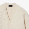 Runway kashmir-kofta med kabelstickning Runway kashmir-kofta med kabelstickning