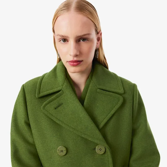 Runway lång peacoat i slubull