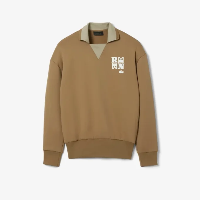 Runway-pikétröja med krage och badge-detalj