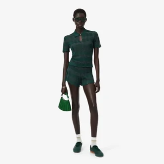 Runway Pointelle-stickade shorts Runway Pointelle-stickade shorts
